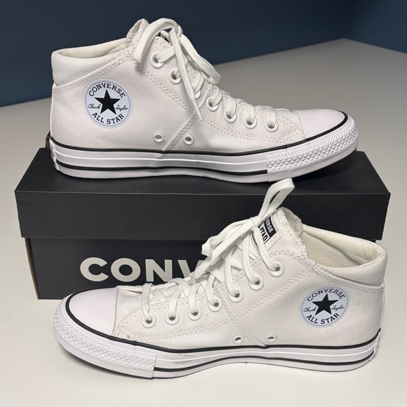 Converse Shoes - Converse Classic White and Black Canvas High-Tops Madison Mid
